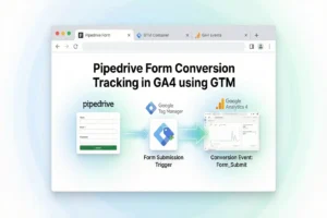 Pipedrive form conversion tracking configured in GTM sending events to GA4 and Google Ads reporting