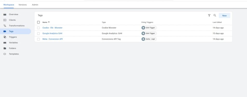 Server-side GTM container on Stape running the Meta Conversions API tag, GA4 server tag and Cookie Monster for longer first-party cookies.