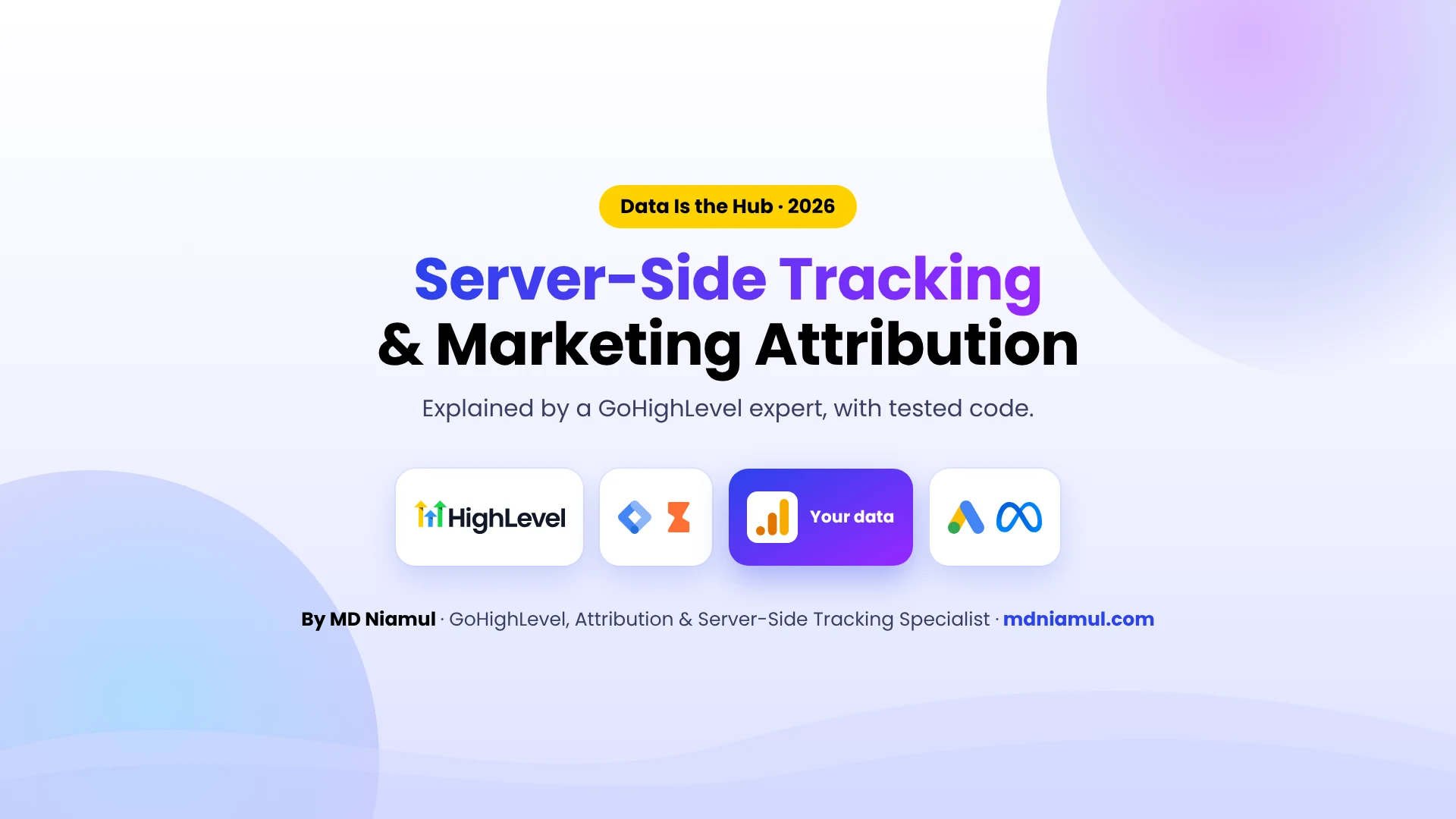 Data is the hub: server-side tracking and marketing attribution connected with GoHighLevel by MD Niamul.