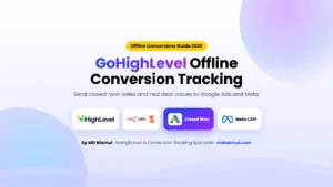 GoHighLevel offline conversion tracking sending closed-won sales to Google Ads and the Meta Conversions API.