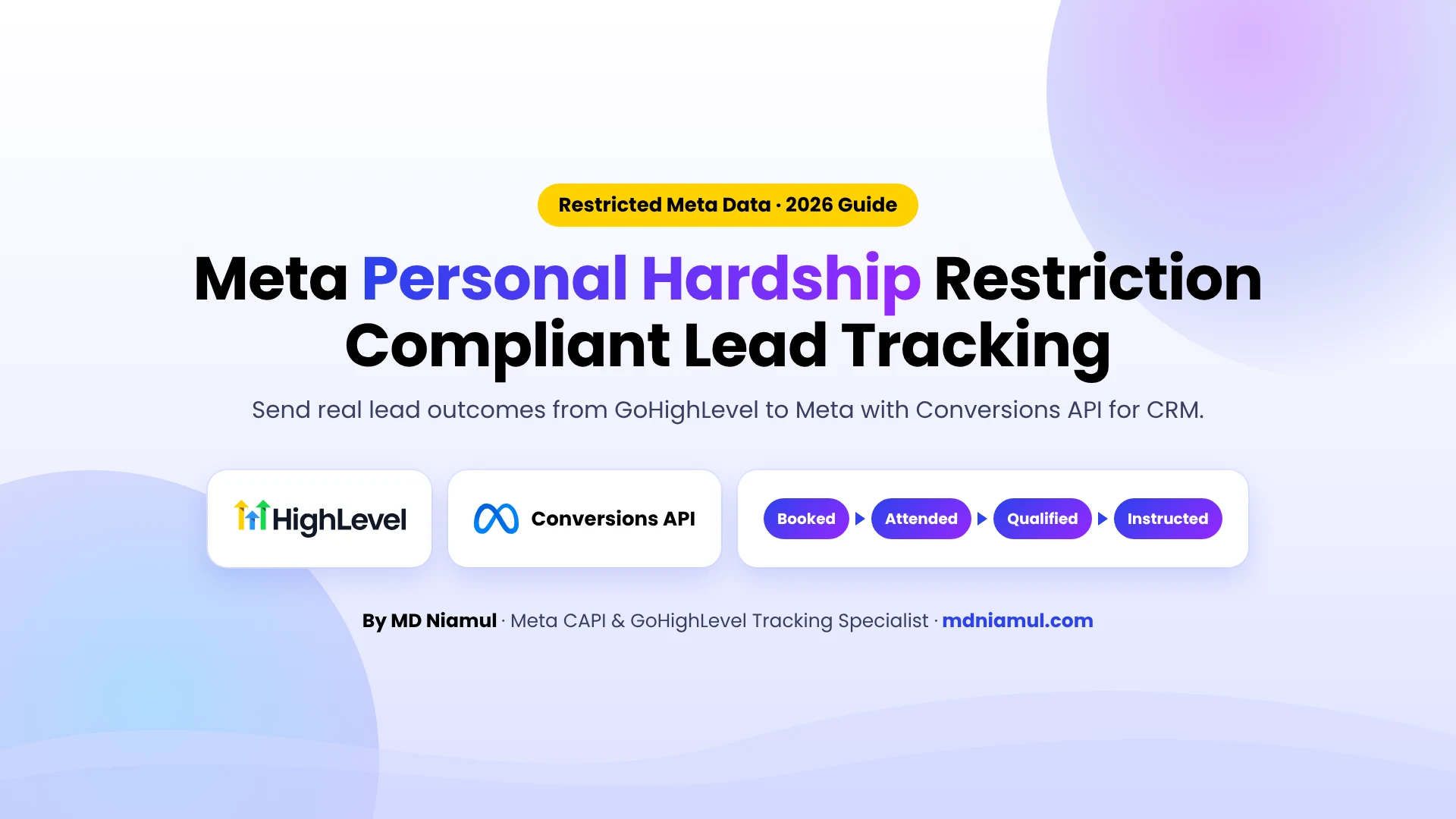 Meta Personal Hardship restriction fixed with Conversions API for CRM and GoHighLevel lead stages for a law firm.