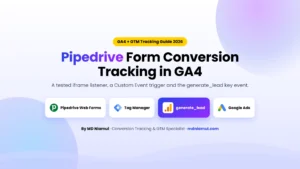 Pipedrive form conversion tracking in GA4 with Google Tag Manager using a tested iframe listener and generate_lead.